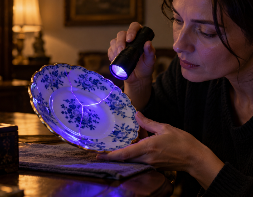 Luz ultravioleta ajuda a revelar reparos em porcelanas antigas?